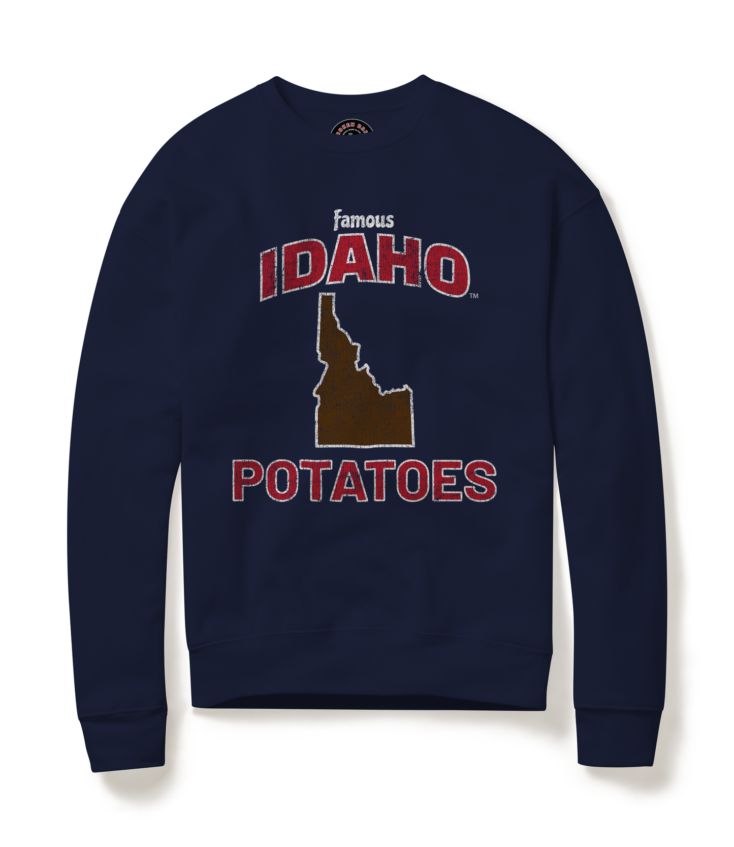 Crewneck Famous IDAHO™ Potatoes-State Flag Navy