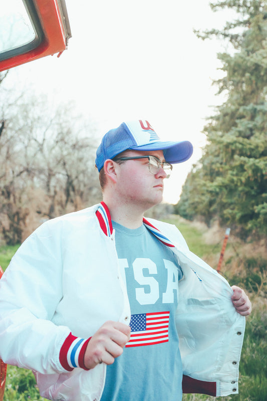 USA 80's Varsity Windbreaker Jacket