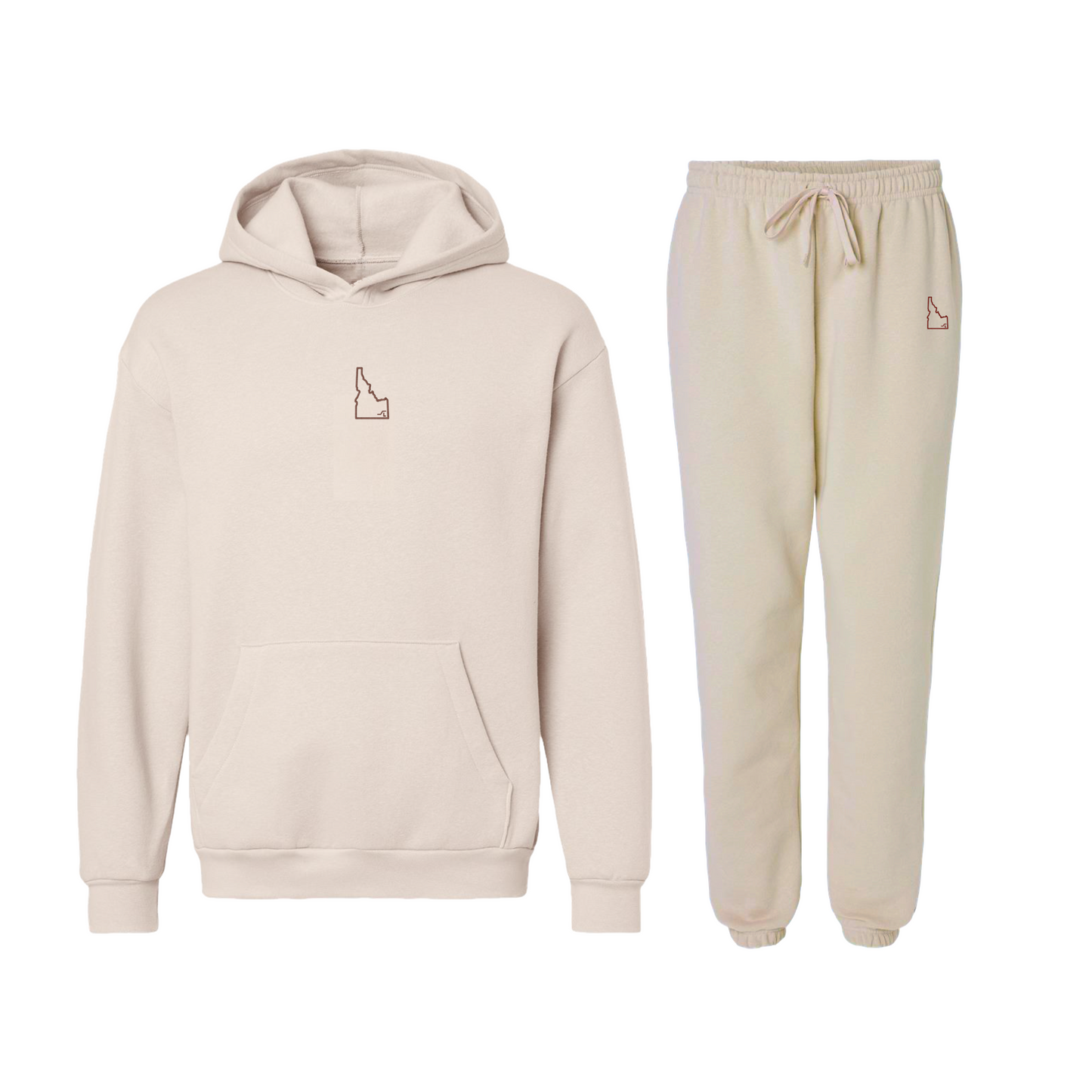 Embroidered Idaho Sweatsuit: Tan