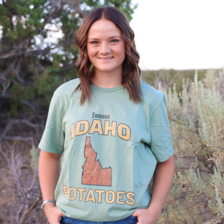 Famous IDAHO™ Potatoes T-Shirt-Idaho Sage Green