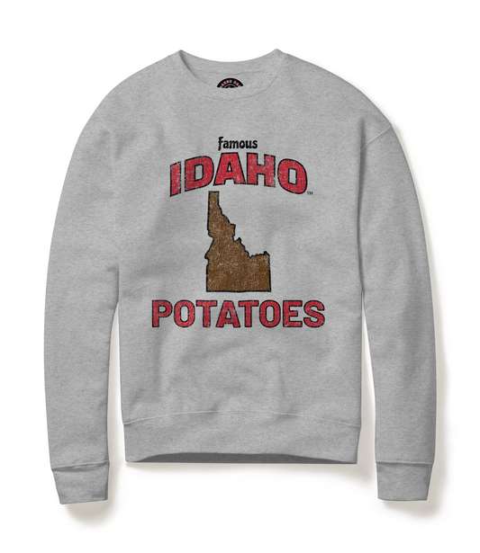 Crewneck Famous IDAHO™ Potatoes-Sawtooth Heather Gray