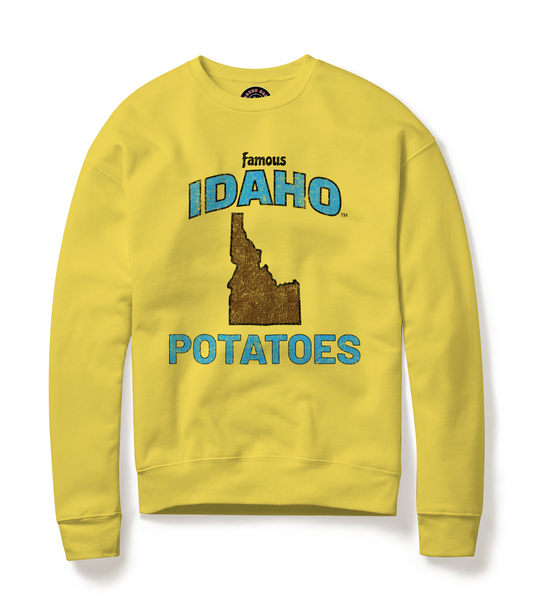 Crewneck Famous IDAHO™ Potatoes - Idaho Flag Yellow