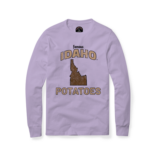 Famous IDAHO™ Potatoes Long Sleeve T-Shirt - Idaho Lavender Lilac