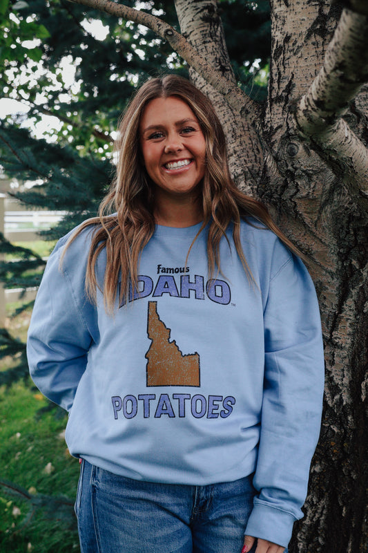 Crewneck Famous IDAHO™ Potatoes-Bluebird