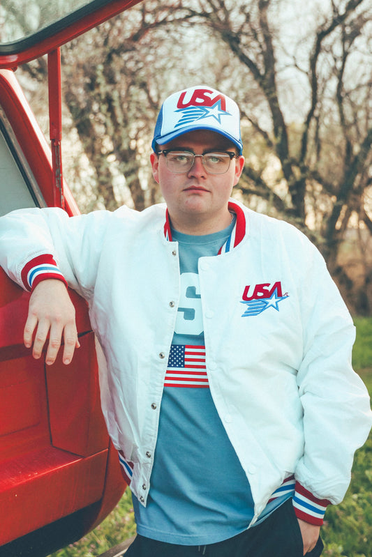 USA 80's Varsity Windbreaker Jacket